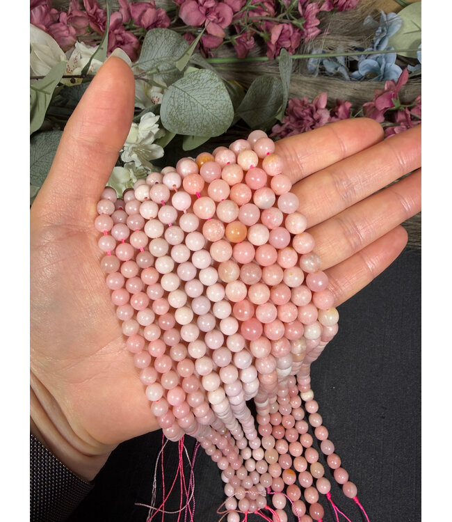 Pink Opal Beads Polished 15" Strand 6mm 8mm