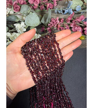 Garnet Chip Beads Polished 33" Strand