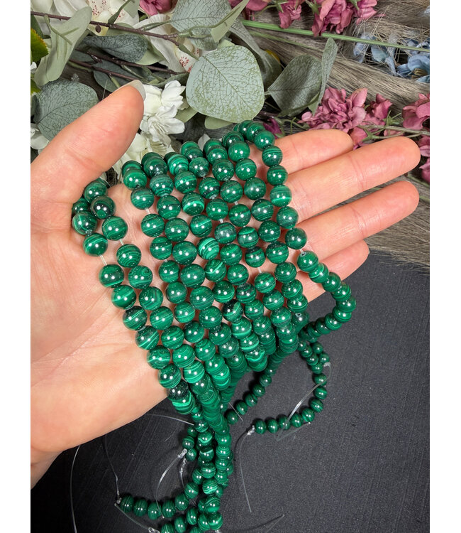 Malachite Beads Polished 15" Strand 4mm 6mm 8mm
