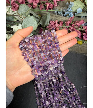 Amethyst Chip Beads Polished 33" Strand