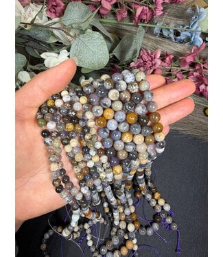 Dendritic Opal Beads Polished 15" Strand 6mm 8mm
