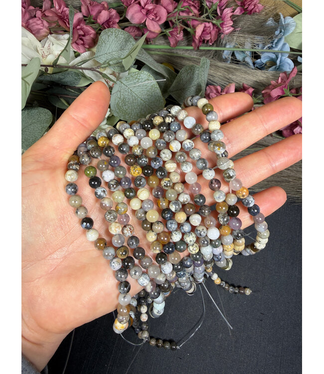 Dendritic Opal Beads Polished 15" Strand 6mm 8mm