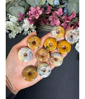 Crazy Lace Agate Donut Pendant 1pk