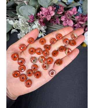 Red Jasper Mini Donut Pendant 5pk