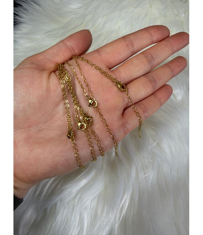 Oval 304 Stainless Steel Gold Plated Necklace, Rose Quartz