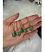 Oval 304 Stainless Steel Gold Plated Necklace, Green Aventurine