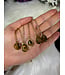 Oval 304 Stainless Steel Gold Plated Necklace, Tiger Eye