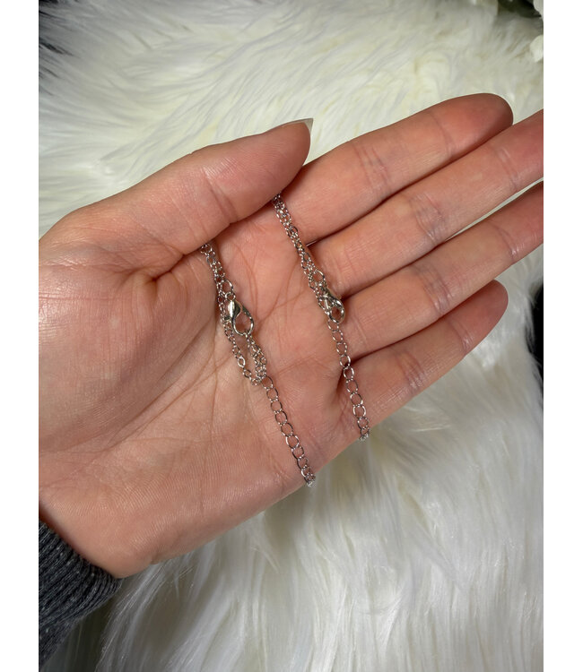 Faceted Bullet Point Platinum Necklace, Opalite