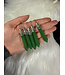 Faceted Bullet Point Platinum Necklace, Green Aventurine