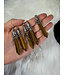 Faceted Bullet Point Platinum Necklace, Tiger Eye