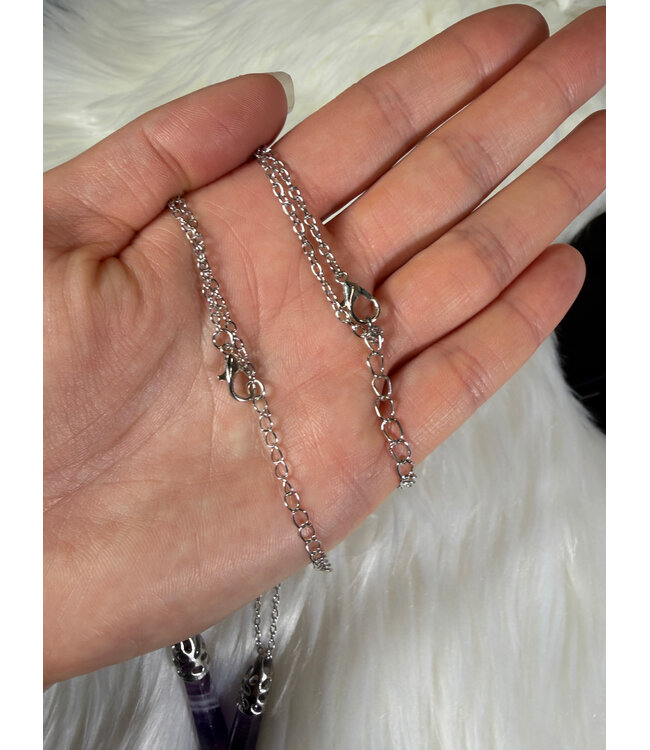 Faceted Bullet Point Platinum Necklace, Amethyst