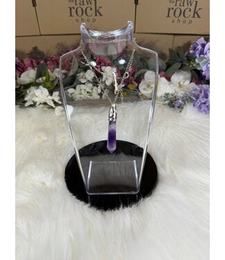 Faceted Bullet Point Platinum Necklace, Amethyst