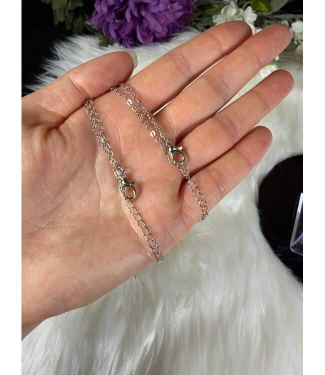 Faceted Bullet Point Platinum Necklace, Rose Quartz