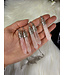 Faceted Bullet Point Platinum Necklace, Rose Quartz