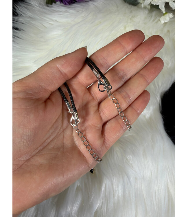 Natural Black Obsidian Arrowhead Necklace, Electroplated Golden