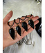 Natural Black Obsidian Arrowhead Necklace, Electroplated Golden