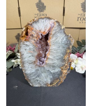 Natural Agate Geode Cut Base #47, 3990gr