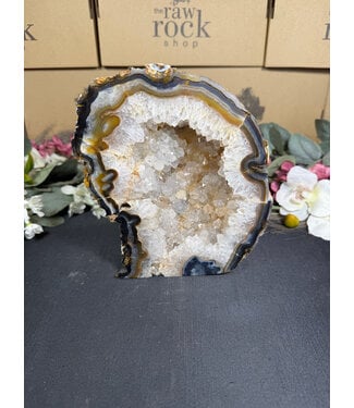 Natural Agate Geode Cut Base #70, 1692gr