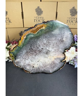 Natural Agate Geode Cut Base #68, 7852gr