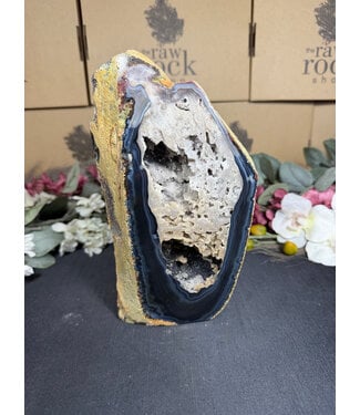 Natural Agate Geode Cut Base #60, 1108gr