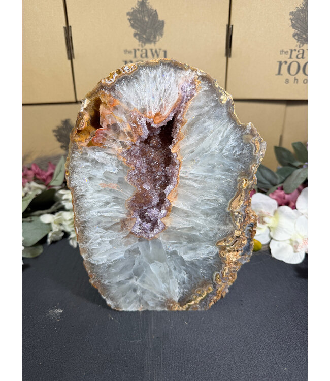 Natural Agate Geode Cut Base #47, 3990gr