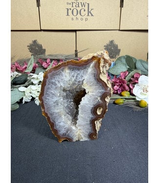 Natural Agate Geode Cut Base #35, 1274gr