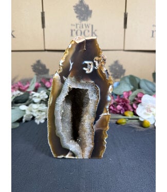 Natural Agate Geode Cut Base #33, 1462gr