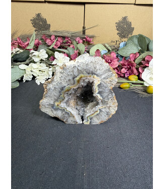 Natural Agate Geode Cut Base #28, 784gr