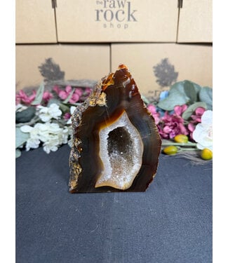 Natural Agate Geode Cut Base #27, 1224gr