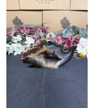 Natural Agate Geode Cut Base #23, 764gr