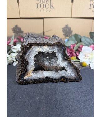 Natural Agate Geode Cut Base #24, 1482gr