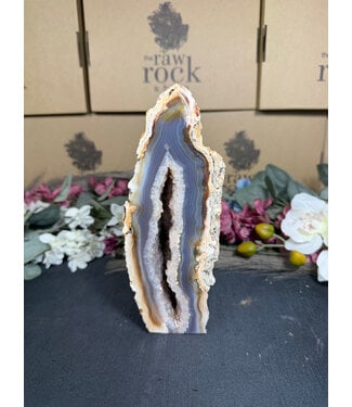 Natural Agate Geode Cut Base #90, 1254gr