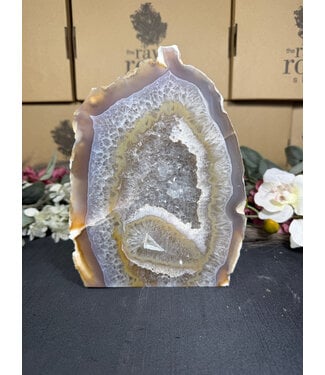 Natural Agate Geode Cut Base #93, 1732gr