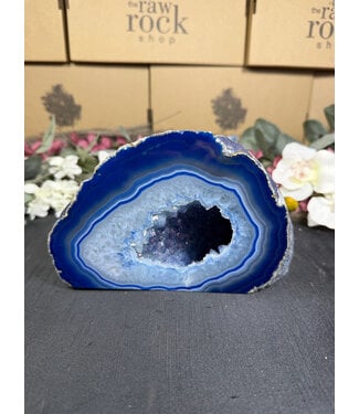 Blue Agate Geode Cut Base #28, 2440gr