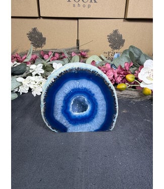 Blue Agate Geode Cut Base #12, 860gr