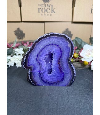 Purple Agate Geode Cut Base #20, 1250gr