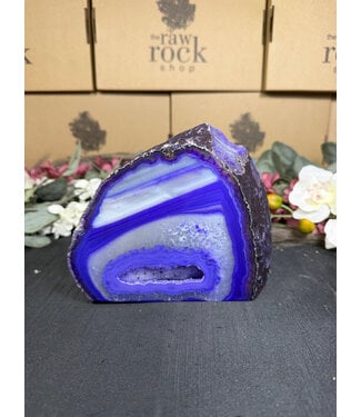 Purple Agate Geode Cut Base #18, 1558gr