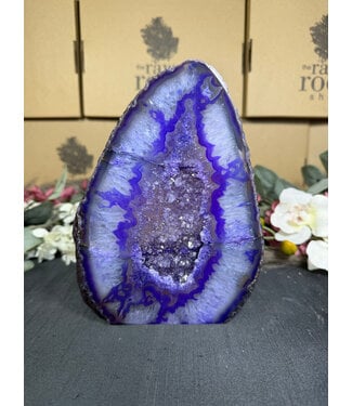 Purple Agate Geode Cut Base #17, 2082gr
