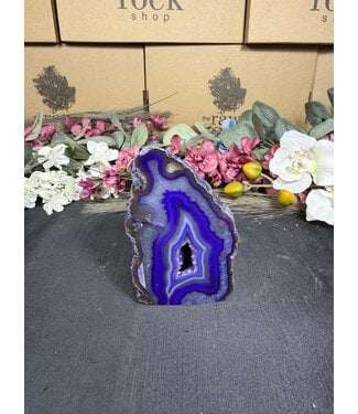 Purple Agate Geode Cut Base #16, 592gr