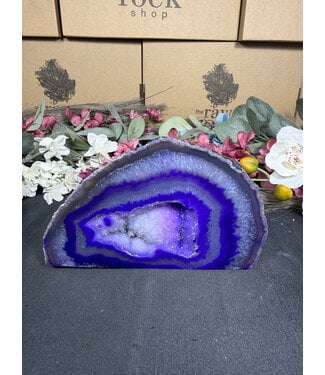 Purple Agate Geode Cut Base #14, 794gr