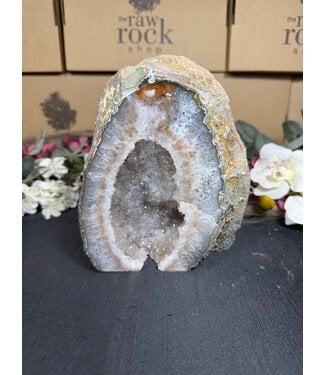 Natural Agate Geode Cut Base #96, 2190gr