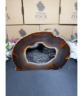 Natural Agate Geode Cut Base #85, 5290gr