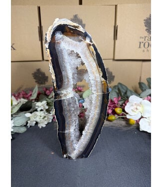 Natural Agate Geode Cut Base #79, 2292gr