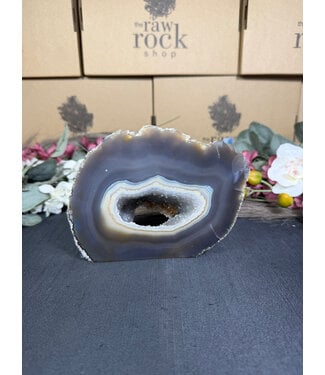 Natural Agate Geode Cut Base #73, 1052gr