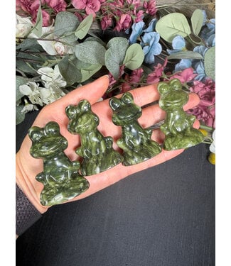 6cm Green Jade Frog Carving