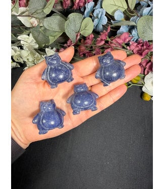 3.5cm Blue Aventurine Snorlax Carving, Pokemon Carving
