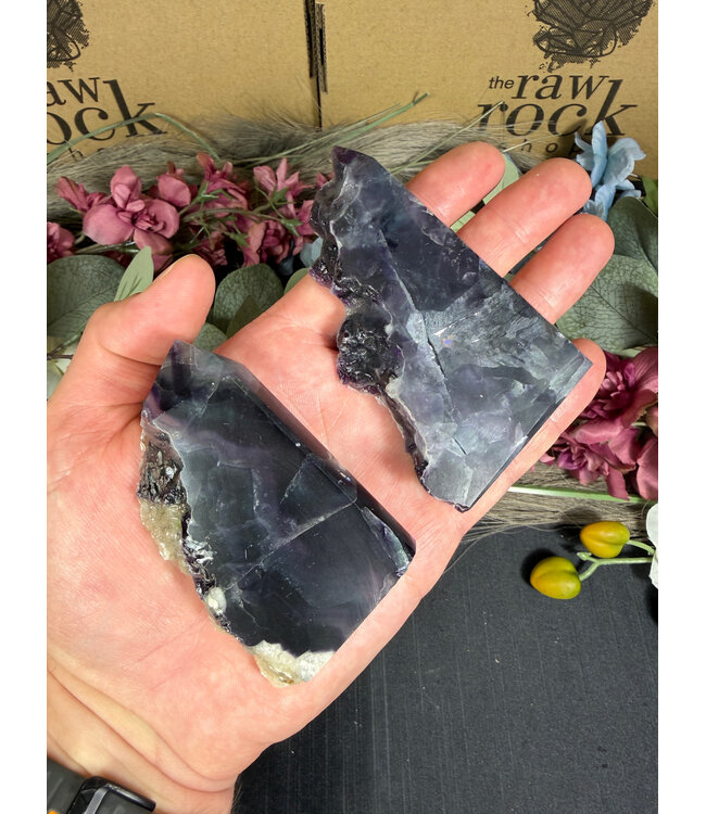 Half Raw Rainbow Fluorite Point, Size Jumbo [150-174gr]