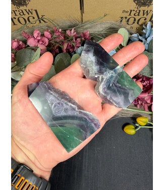 Half Raw Rainbow Fluorite Point, Size Jumbo  Plus[175-199gr]