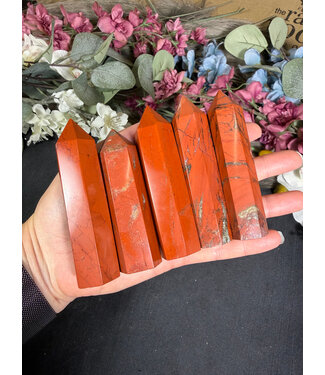 Red Jasper Quartz Point, Size Large [75-99gr]