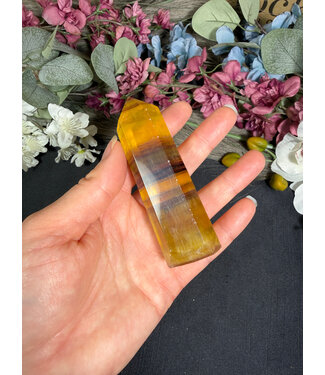 Yellow Fluorite/Yellow with Purple Fluorite Point, Size XX-Large [125-149gr]